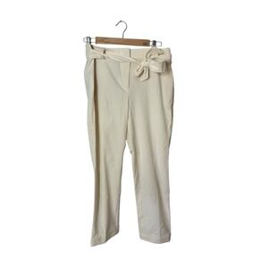 New Loft Devin Tie Waist Slim Pants Cream White Size 8 New